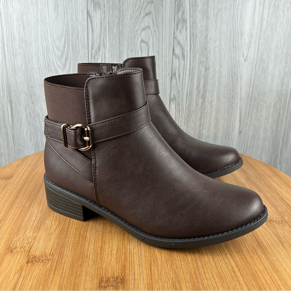 Brown Ankle Boots with Buckle - Picture 8 of 11